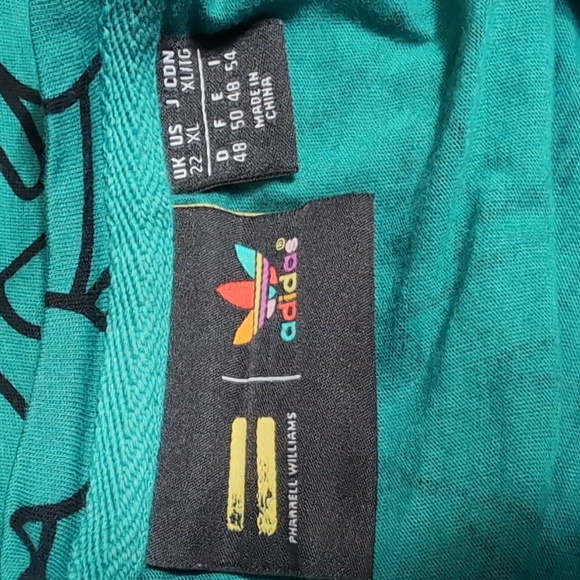Adidas Pharrell Williams Dear Baes Oversized Shirt Size XL In Dark Teal Green - Picture 5 of 9